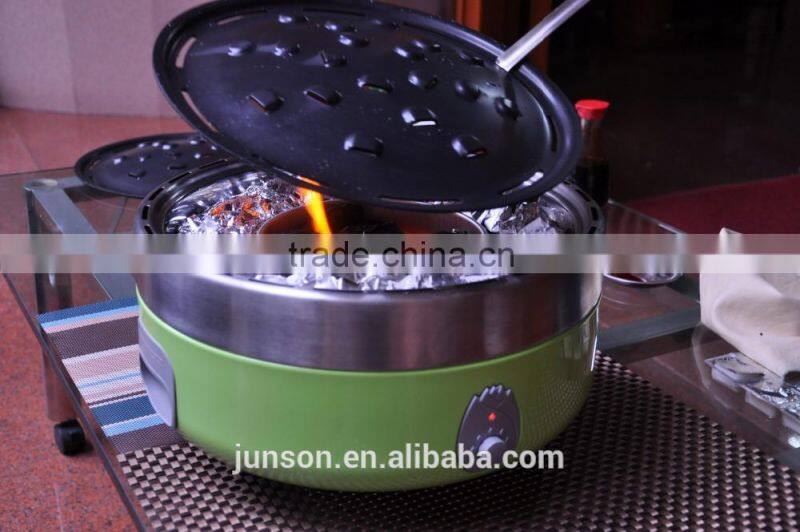 Smokeless and portable BBQ charcoal grill