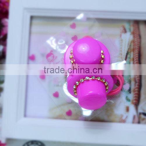 2014 new design fashionable green hat design bead for hair