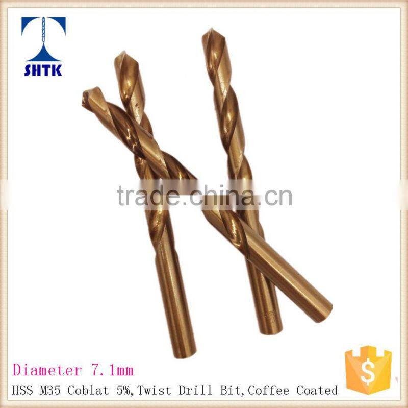 M35 cobalt, factory direct supply, drill bit, twist drill bit Dia 7.1mm