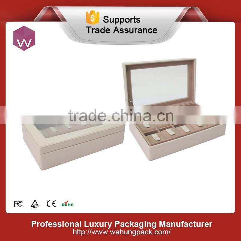 black popular 2016 belt leather watch box 6 slots