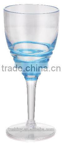 PS Swirl Wine Glass Plastic swirl Tumbler Plastic Goblet Win Glass with different color