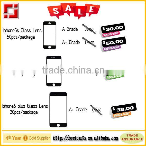 Mobile Phone Spare Parts Replacement LCD Front Screen Glass Lens for iPhone
