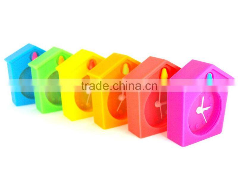 Candy Coloured cheap Mini silicone azan alarm clock