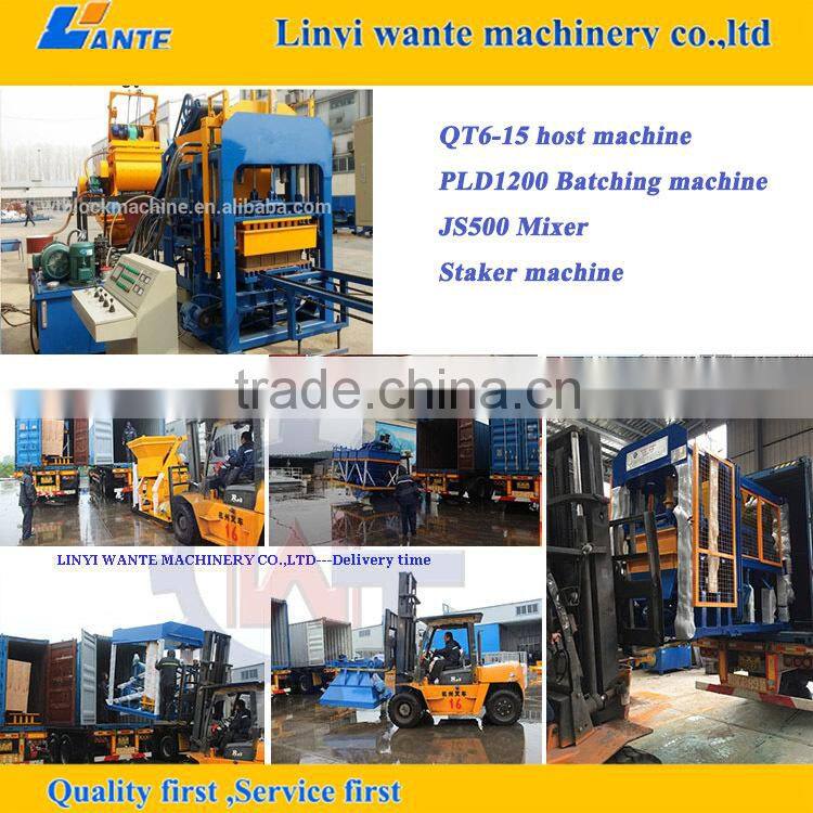2015 China Block Machinery QT6-15 cement brick making machine price in india