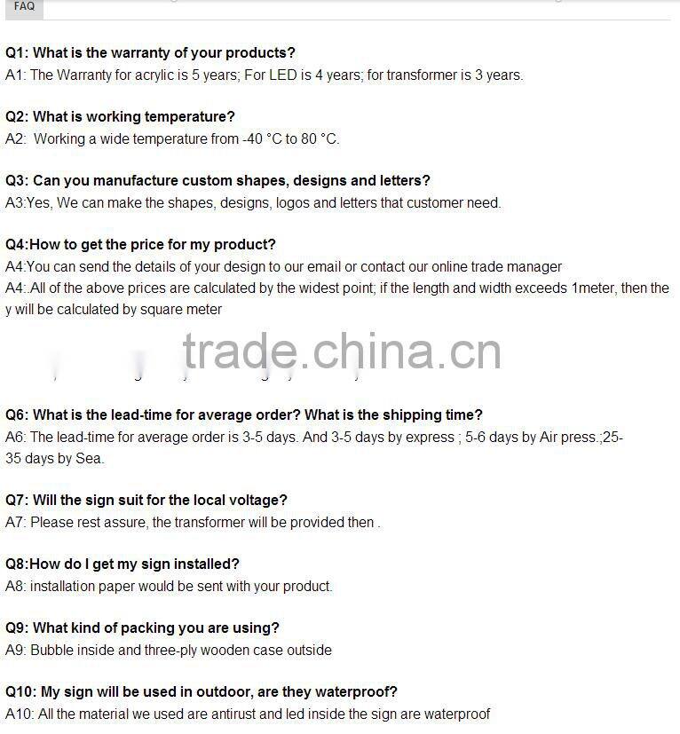 Customize Shape and led channel letter sign box for advertising