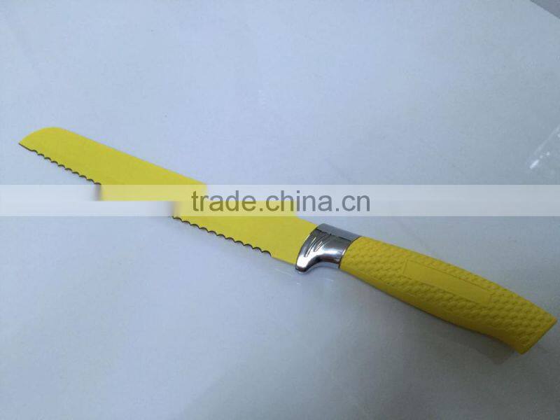 Non-stick coating bread knife with solf handle