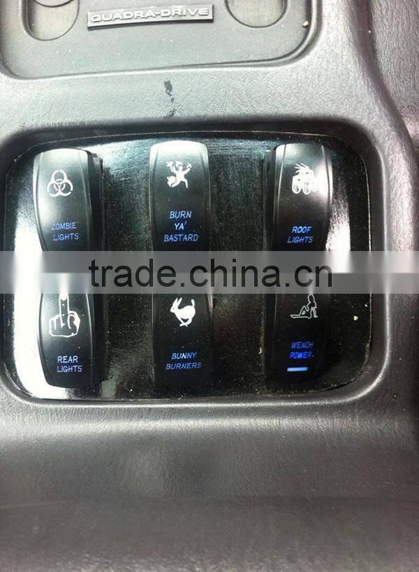 High Quality 5 pin 12v 24v Auto / Marine Led light Rocker switches