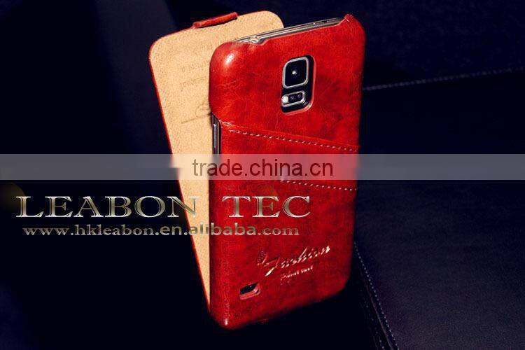 Rose Leopard Skin PU Credit Card Slot Magnetic Strap for Samsung Galaxy S5 Wallet Case Leather