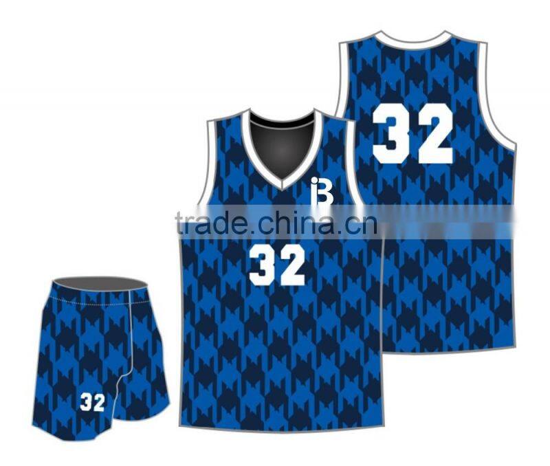 Custom hot sale good quality blue pro team basketball uniforms