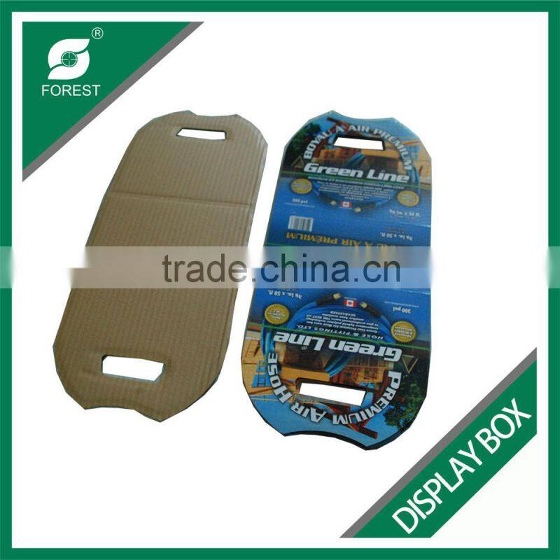 CUSTOM PRINT C FLIUTE CORRUGATED DISPLAY CARTONS PAPERBOARD FLAT SHIPPING CARRIERS WITH HANDLES