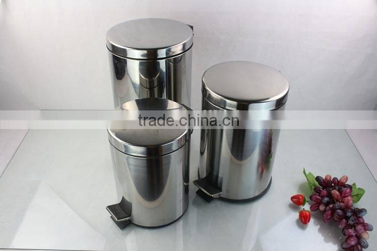 Kitchen stainless steel trash can/waste container with pedal/kitchen trash can