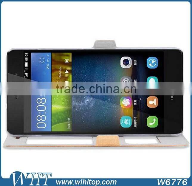 New Arrival Leather Flip Stand Case for Huawei P8 Lite, for Huawei P8 Mini Windows Leather Smart Case