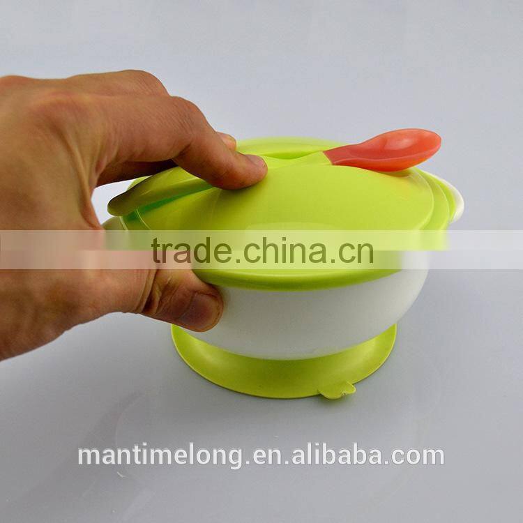 baby suction bowl with temperature sensing spoon