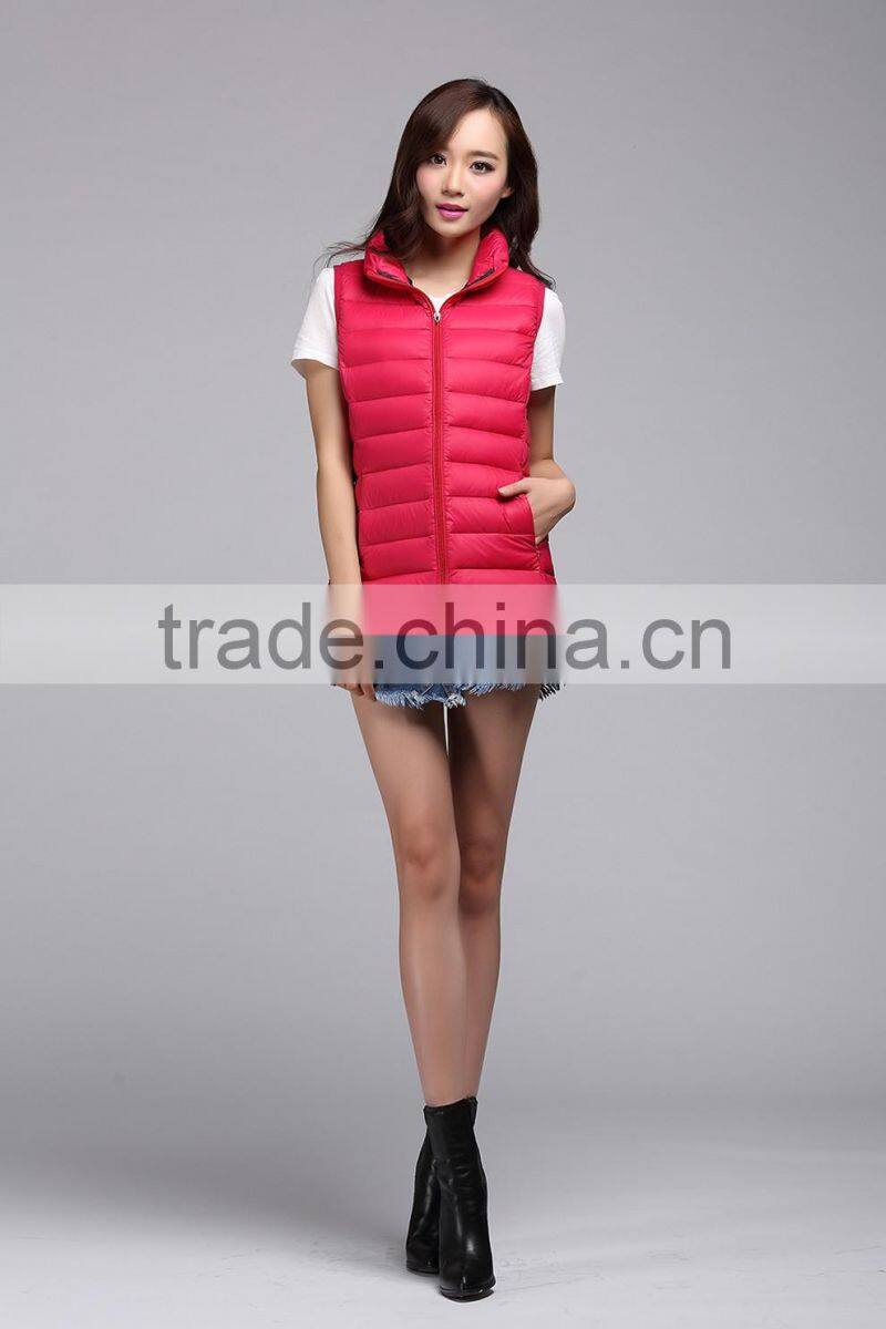 autumn/winter ultralight red coat vest Women's waistcoat