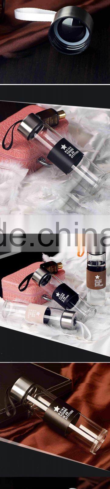 Beauchy 2016 400ml 450ml Tea Bottle clear glass drinking bottle, glass bottle for juice drinking