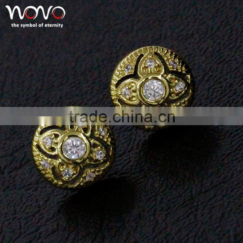 2016 best design gold plated brass earring