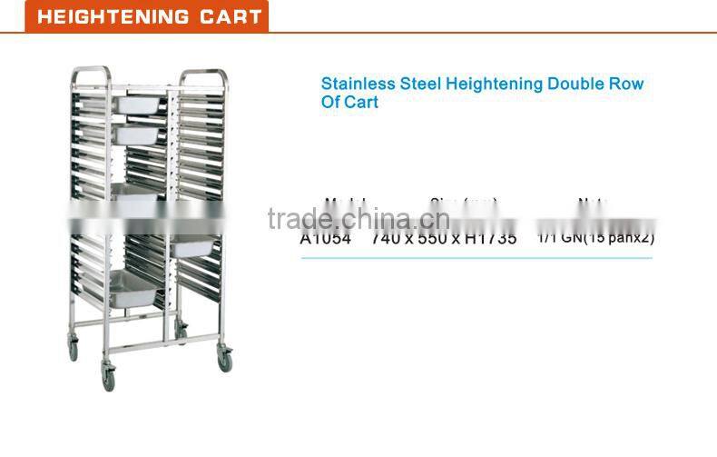 Tall Duo GN Pan Stainless Steel Tray Trolley