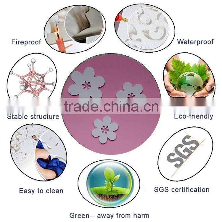 Flower DIY 3pcs Art wood delicate Wall Sticker Removable Decal Home Decor