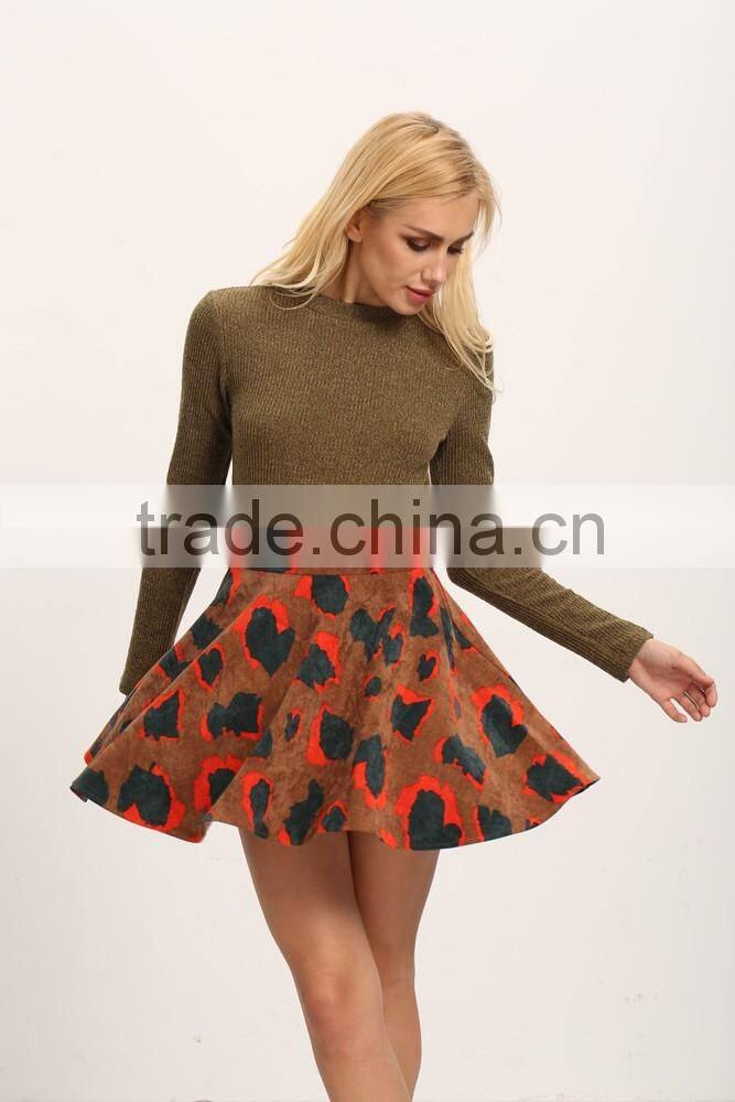 New arrival winter casual printing A-line skirt