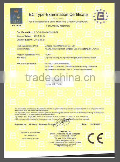 Four Post Parking Lift For Sale With Best Quality & CE Approved