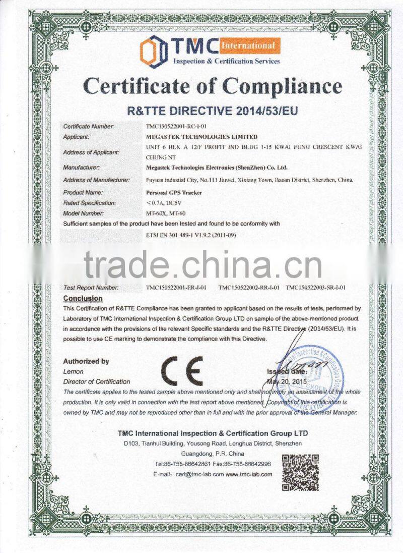 waterproof GPS tracker with web PLATFORM, MT-60, animal location monitoring