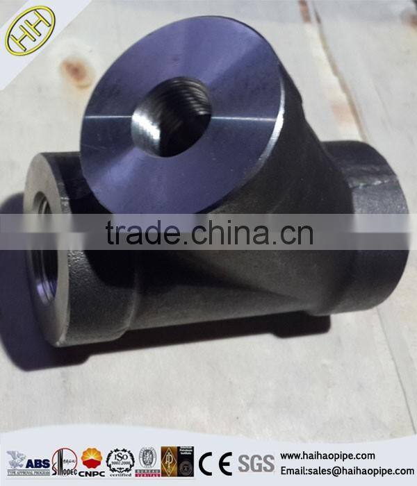 ASME B16.11 NPT threaded reducing 45 degree lateral tee pipe fitting