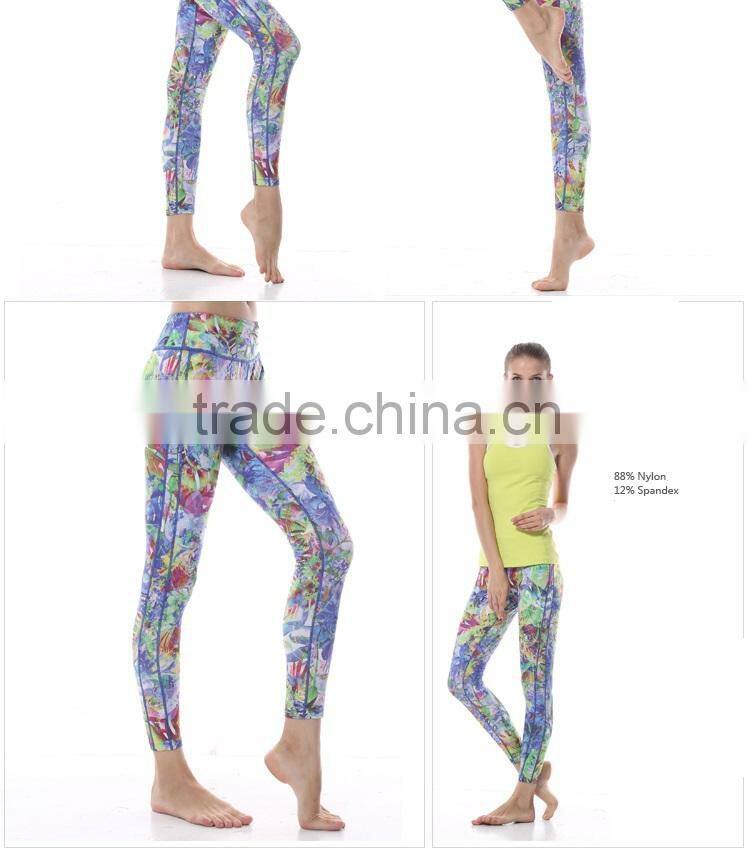 Sublimation Printed Capri, Skinny Sports Pants, Dri Fit Gym Wear, Sexy Belly Dance Tights, Fitness Yoga Leggings in Shanghai