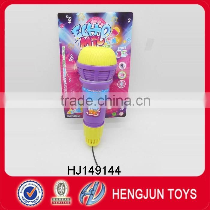 eco-friendly plastic toy Led microphone with echo and bell