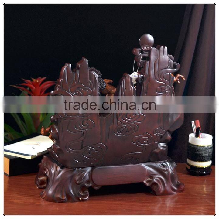Wooden color resin luckly horse statue,Fengshui Horse decoration