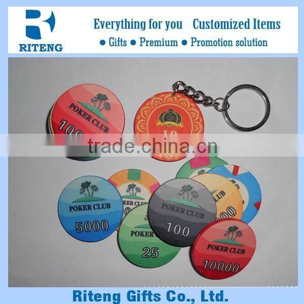 11.5g Poker Chips Personalized Keychain With Customized Design