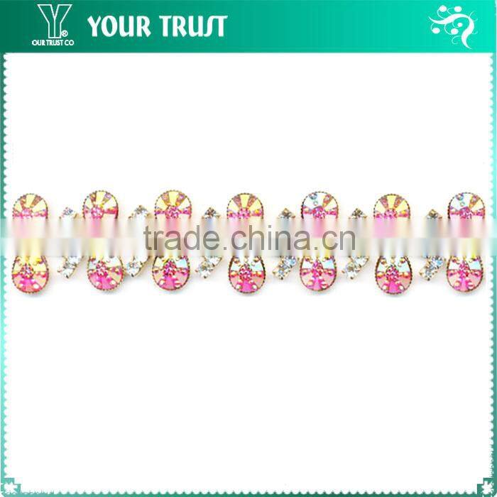 Wedding Bridal Dress 10X6MM Drop Crystal Acrylic Stone RhinestoneTrimming