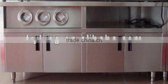 stainless center island with cup dispenser