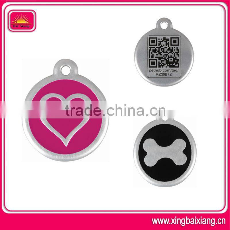 Shiny bone shaped dog pet tag with diamond