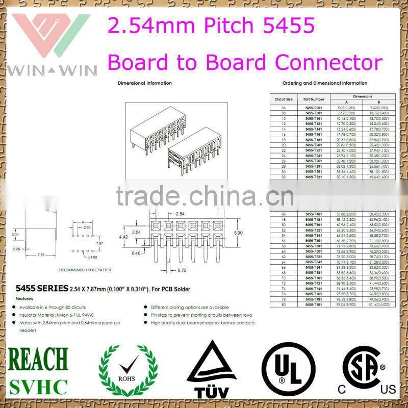 JST 2.54mm Pitch 5455 Electronic Board to Board Connector