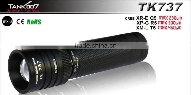 Zoomable CREE XML XM-L T6 LED 5Modes Led Flashlight TK737