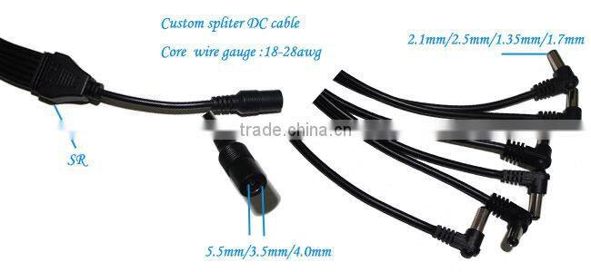 High quality low voltage dc 1 to 6 power splitter cable