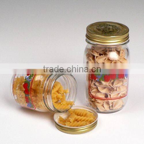 Kitchen Borosilicate Food Preservative Glass StorageJars With Plastic Lids