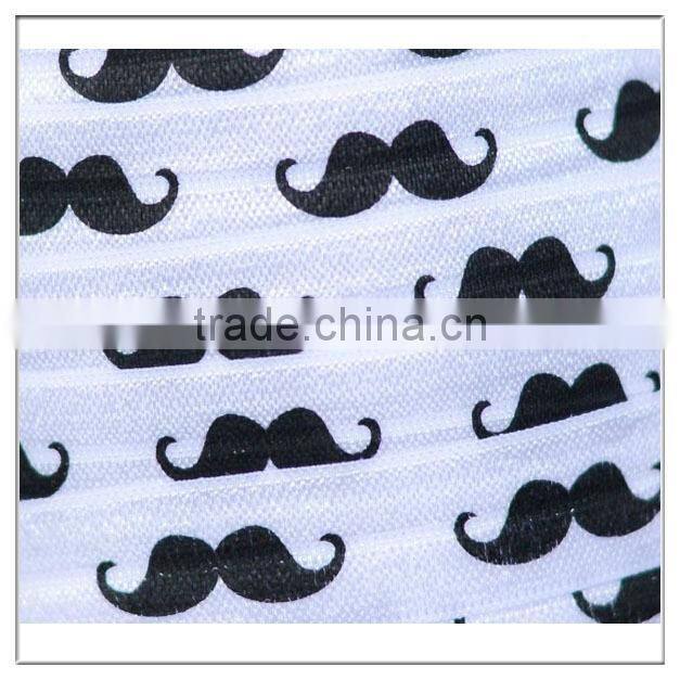 custom print 5/8" mustache print elastic