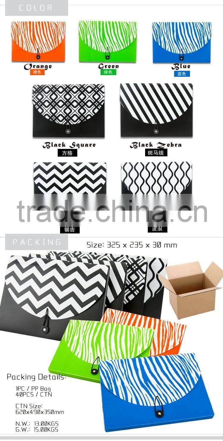 High Quality A4 Plastic Expandable File Wallet With Elastic Closure