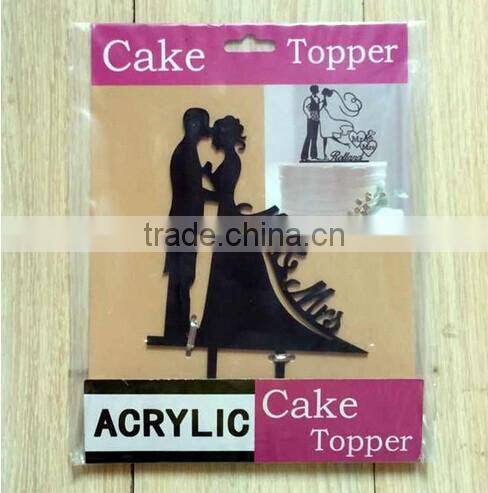 Silhouette Bride and Groom Mr & Mrs Wedding Acrylic Cake Topper Anniversary