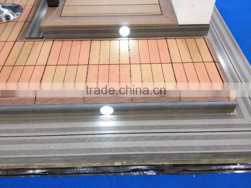 outdoor WPC floor pool deck tiles extruded plastic profile
