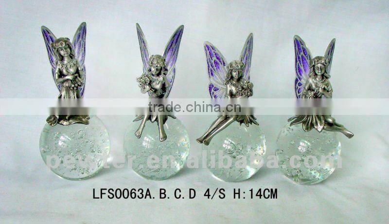 Beautiful Fairy with Green crystal ball craft LFS0018
