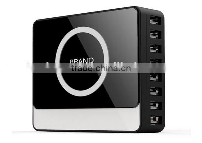 Newest and Popular Smart Wireless USB Hub Port 60W 8 USB Port Micro USB Wireless Charger for USB Device