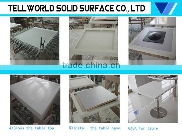 Modern living room furniture rotating glass coffee table