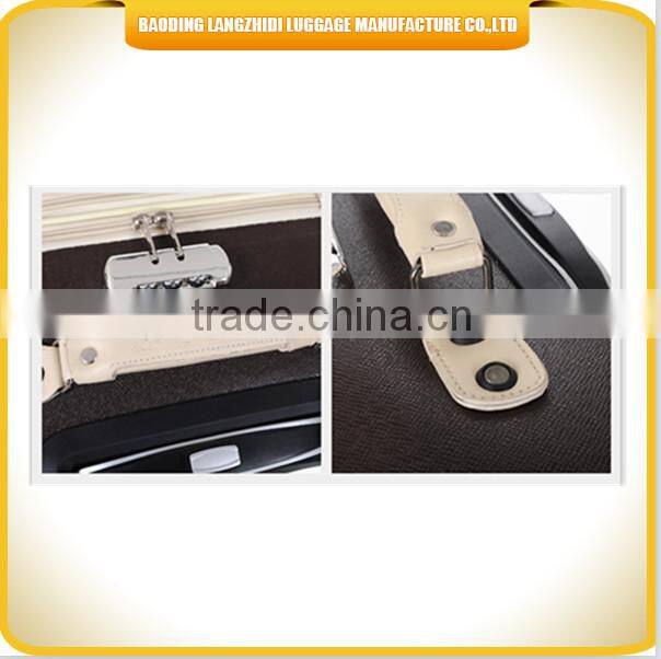 Hebei luggage set PU materical luggage bag pilot PU travelling luggage bag