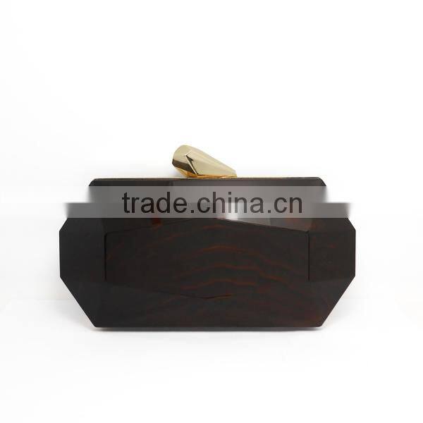 Three dimensions ladies Clasp Top acrylic clutch