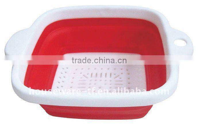 Folding colander with handle stainless steel colander with handle