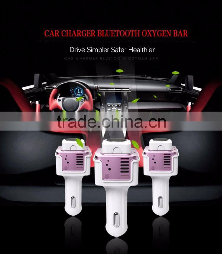 China mainland phone car charger/mini car charging ear-in headset with dual USB