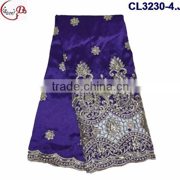 CL3230 African designer elegant George lace embroidery Nigeria George for making fashion dress material