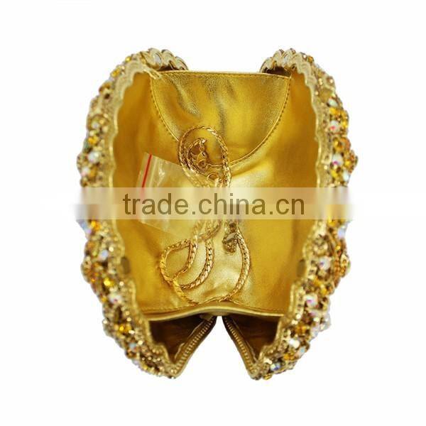 elegant wedding clutch bag ladies fancy hand purse crystal evening bag (88138A-G)